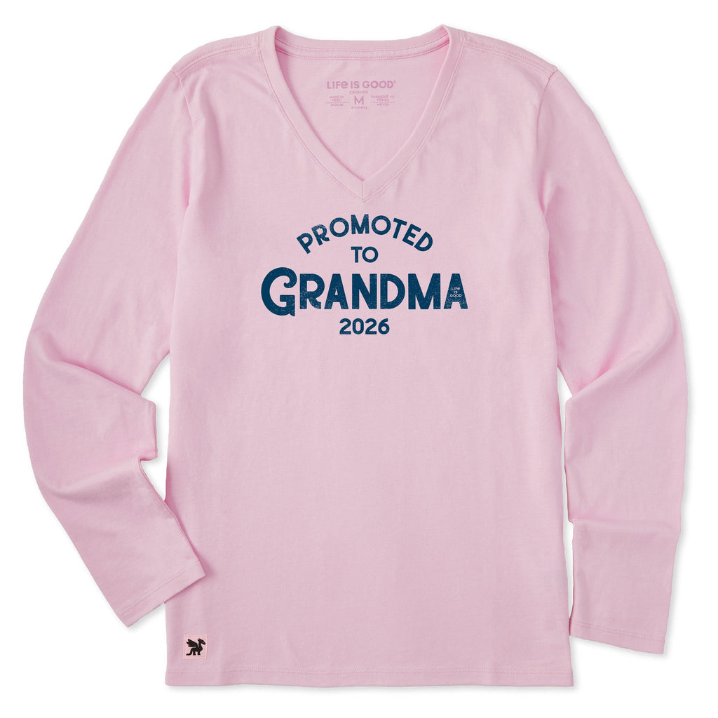 Women's Promoted to Grandma Long Sleeve Crusher Vee product image 3