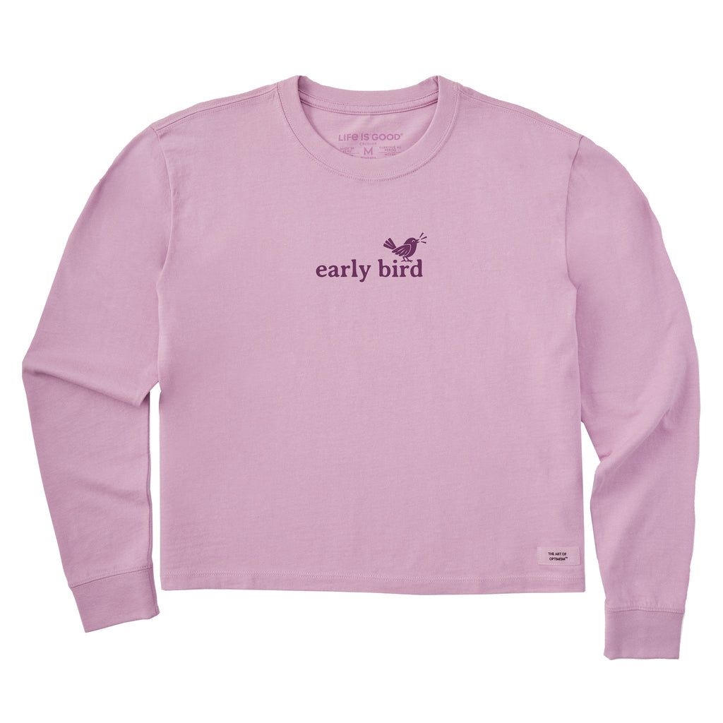 Women's Early Bird Simple Long Sleeve Crusher Boxy Tee product image 3