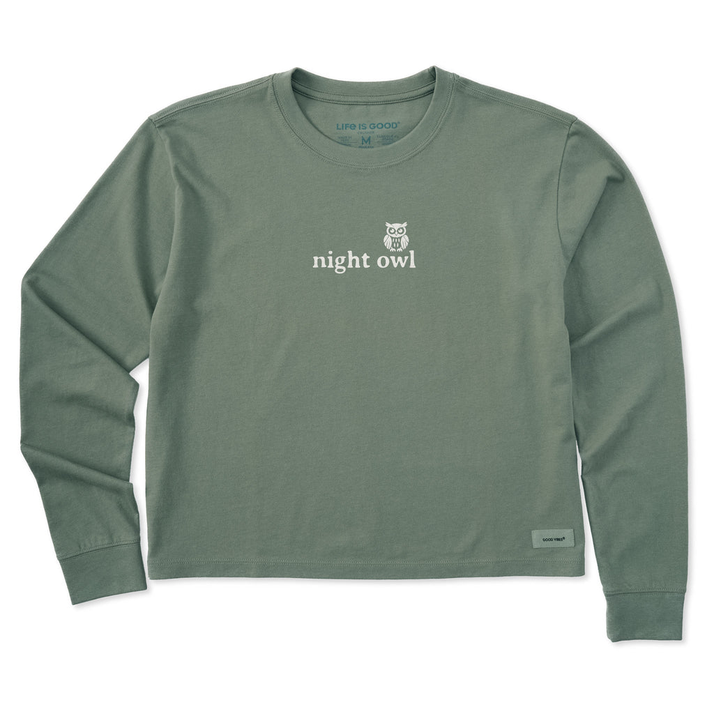 Women's Night Owl Simple Long Sleeve Crusher Boxy Tee product image 3