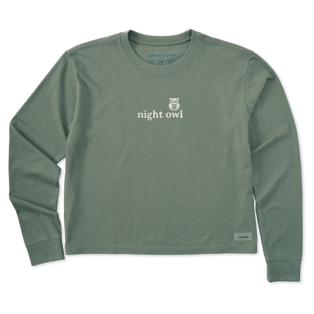 Women's Night Owl Simple Long Sleeve Crusher Boxy Tee product image 3
