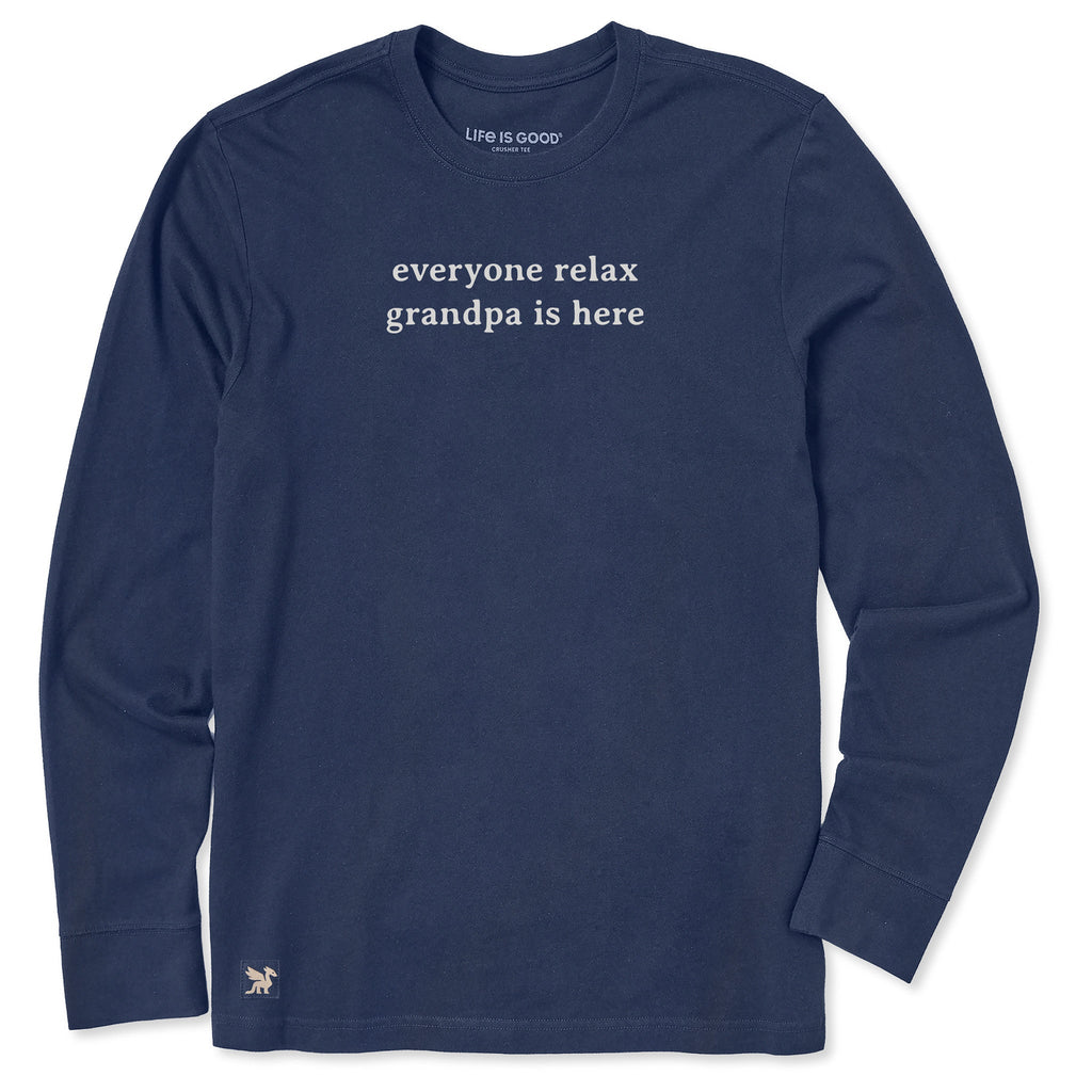 Men's Everyone Relax Grandpa is Here Long Sleeve Crusher Tee product image 3