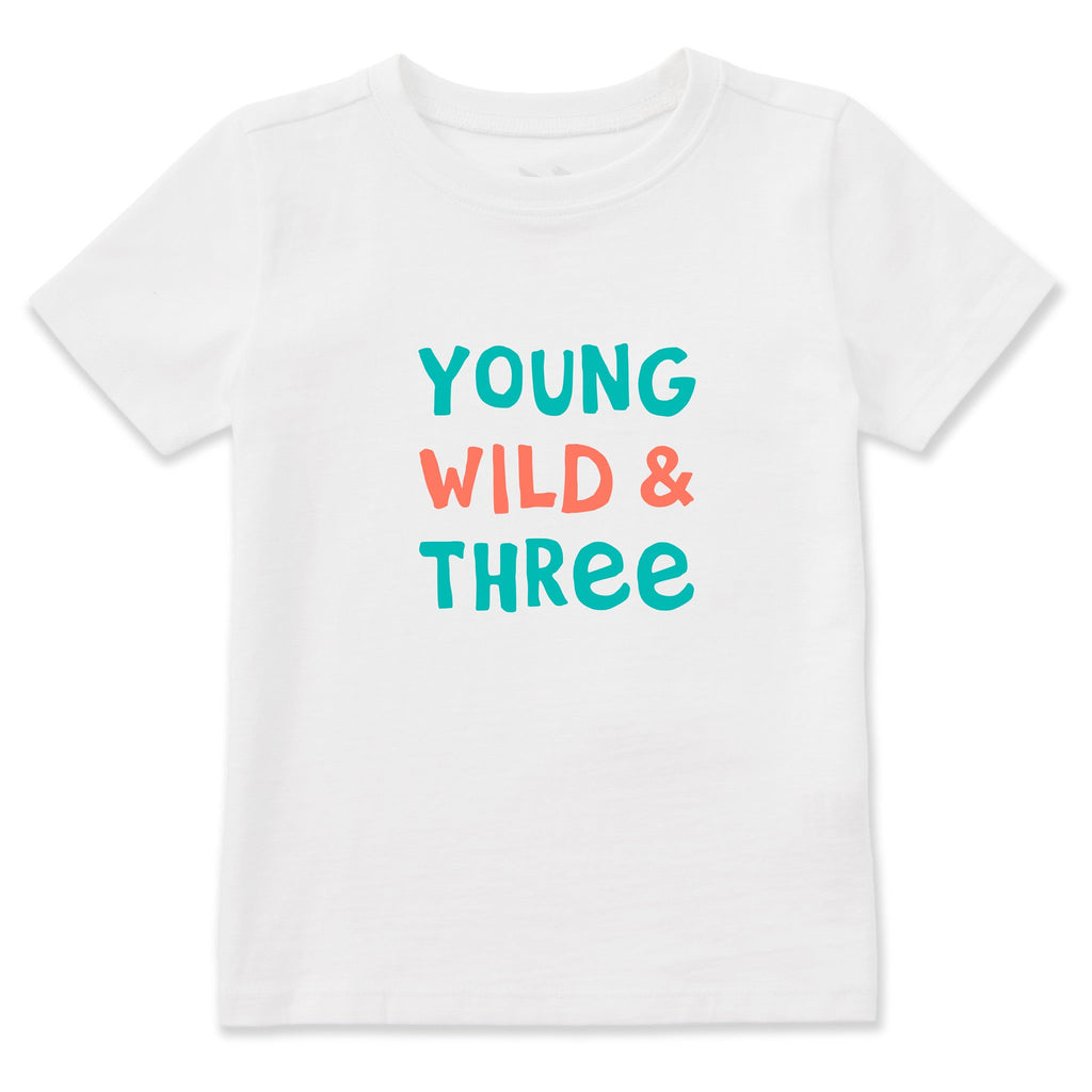 Toddler Young Wild and Three Short Sleeve Crusher Tee product image 1