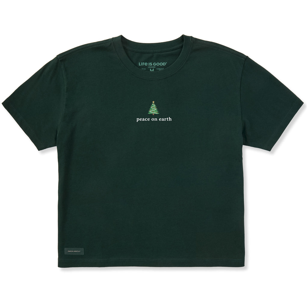 Women's Peace On Earth Festive Tree Short Sleeve Crusher product image 1