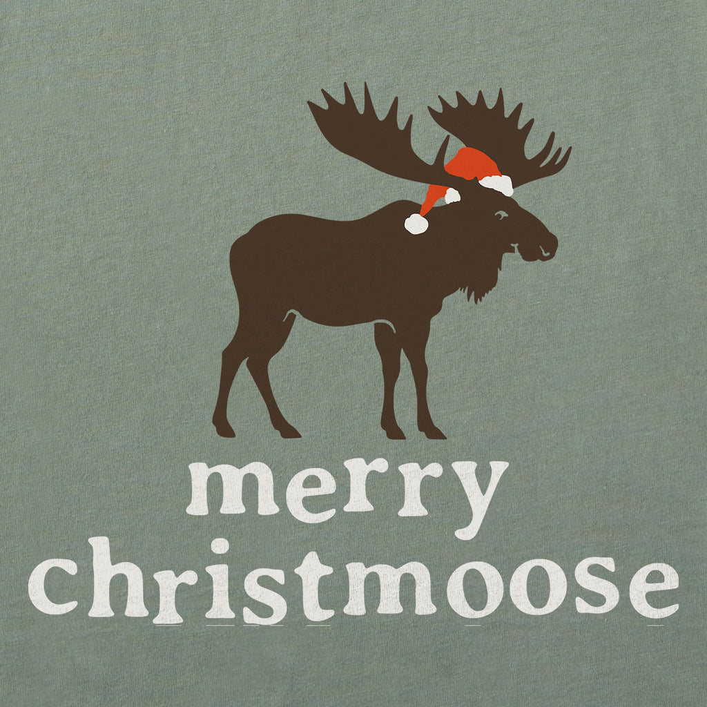 Kids Merry Christmas Moose Short Sleeve Crusher Tee