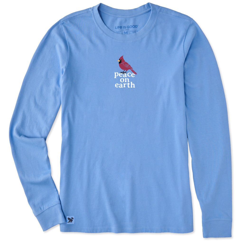 Women's Peace On Earth Cardinal Long Sleeve Crusher Tee product image 1