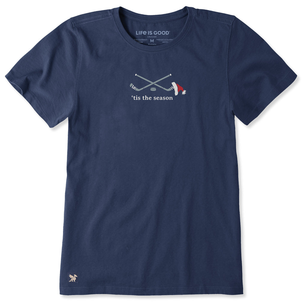 Women's Festive Tis the Hockey Season Short Sleeve Crusher Tee