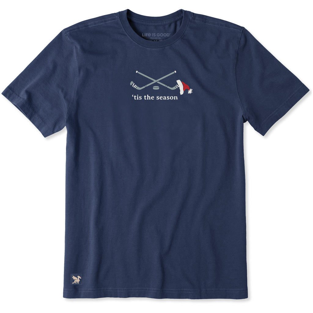 Men's Festive Tis the Hockey Season Short Sleeve Crusher Tee
