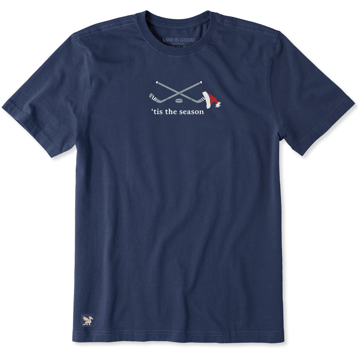 Men's Festive Tis the Hockey Season Short Sleeve Crusher Tee