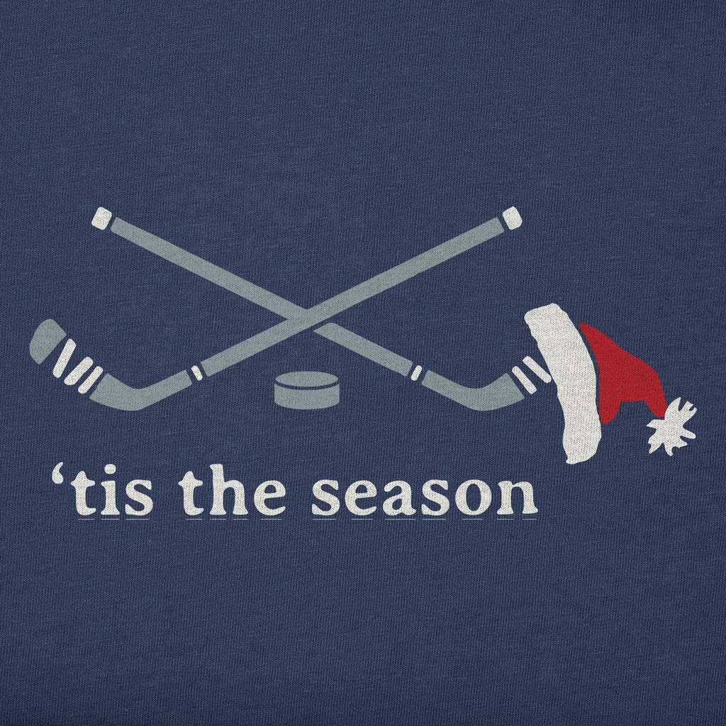 Kids Festive Tis the Hockey Season Short Sleeve Crusher Tee