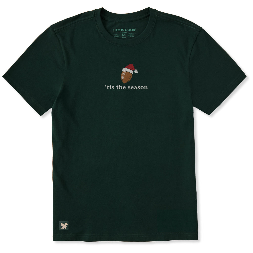 Men's Festive Tis the Football Season Short Sleeve Crusher Tee