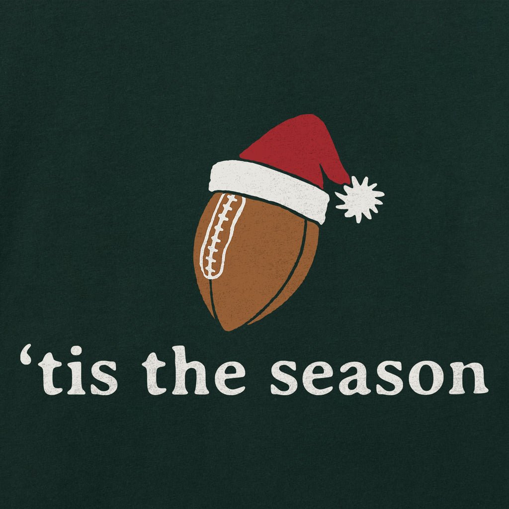Men's Festive Tis the Football Season Short Sleeve Crusher Tee