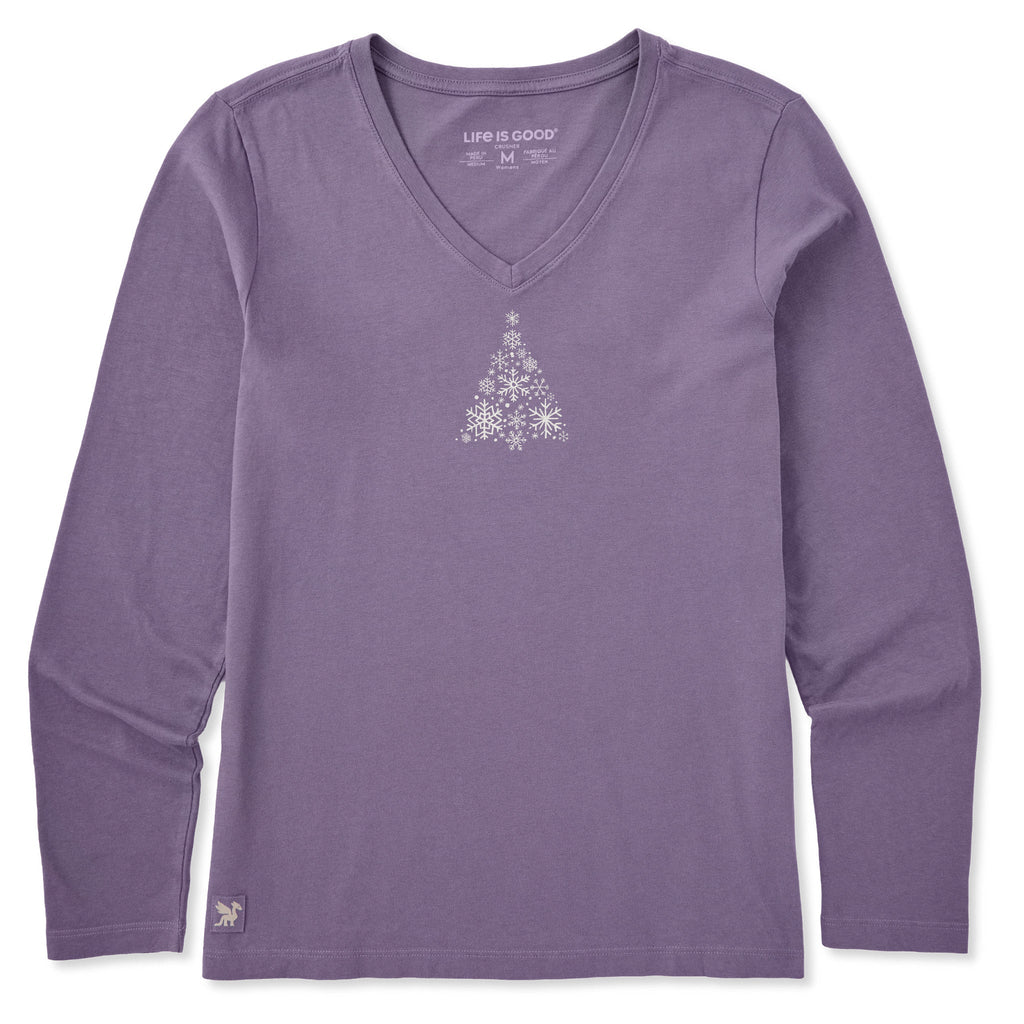 Women's Snowflake Tree Long Sleeve Crusher Vee product image 1