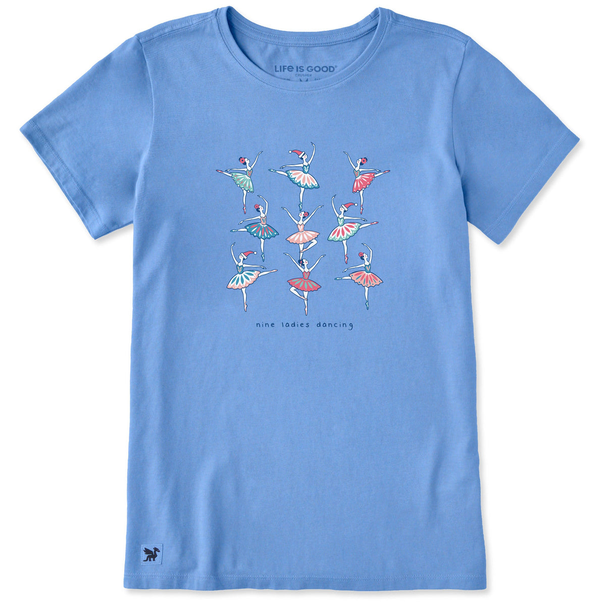 Women's Nine Ladies Dancing Short Sleeve Crusher Tee