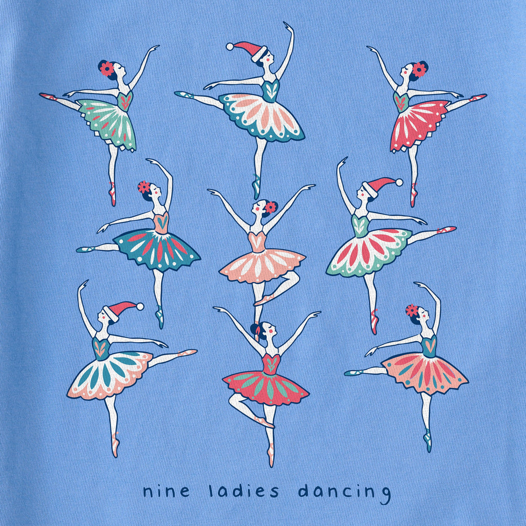 Women's Nine Ladies Dancing Short Sleeve Crusher Tee