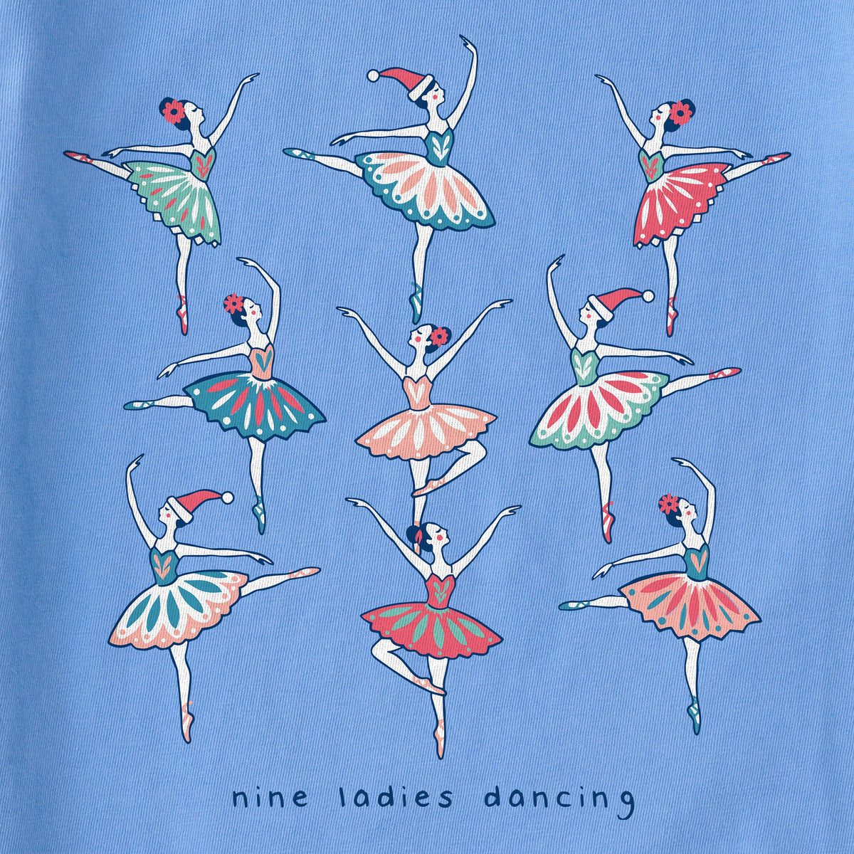 Women's Nine Ladies Dancing Short Sleeve Crusher Tee