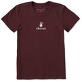Women's Snowman Beer Cheers Short Sleeve Crusher Tee