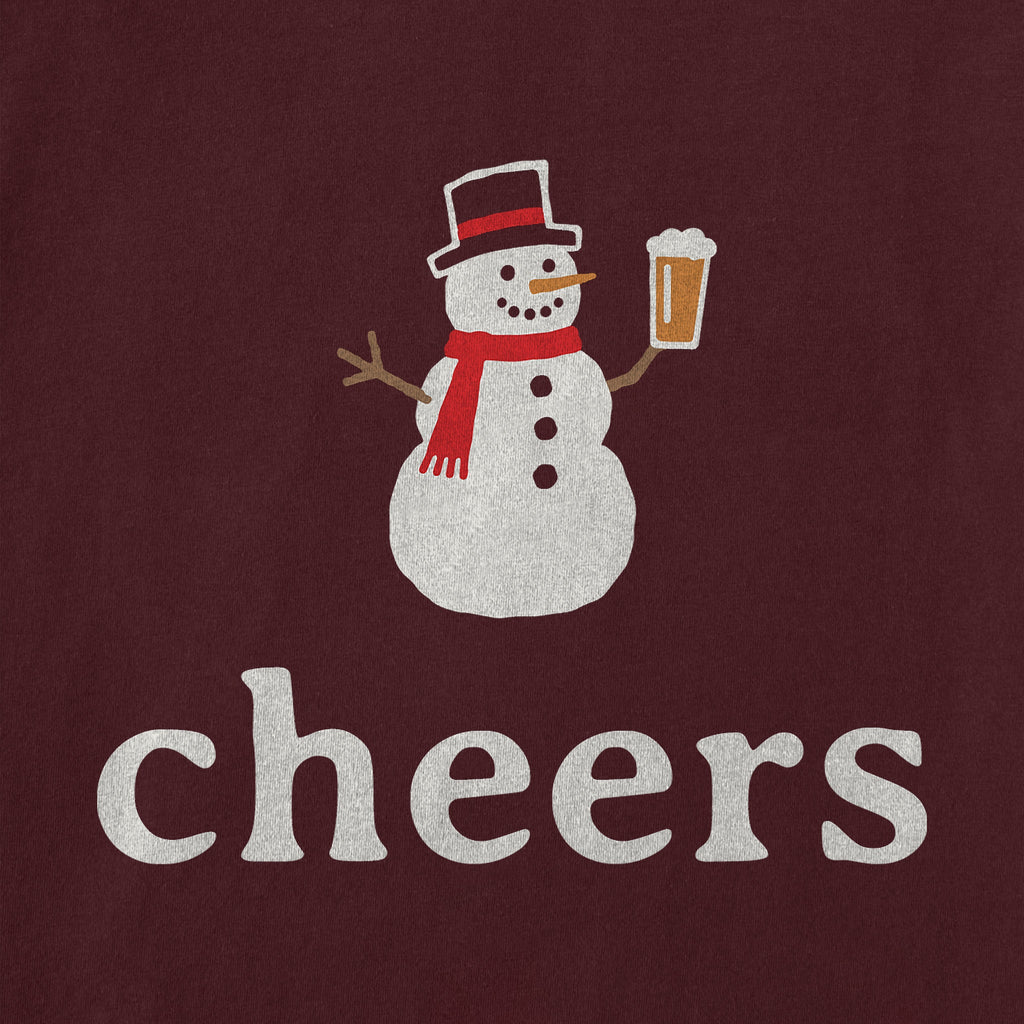 Women's Snowman Beer Cheers Short Sleeve Crusher Tee