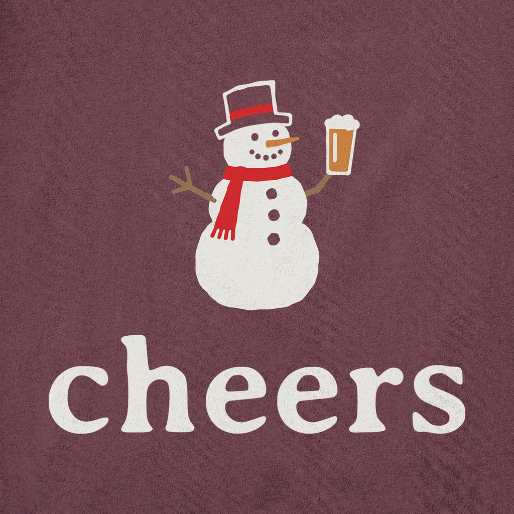 Men's Snowman Beer Cheers Short Sleeve Crusher Tee