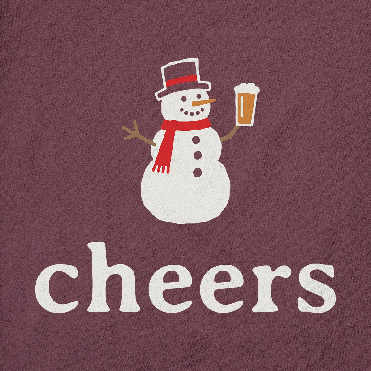 Men's Snowman Beer Cheers Short Sleeve Crusher Tee