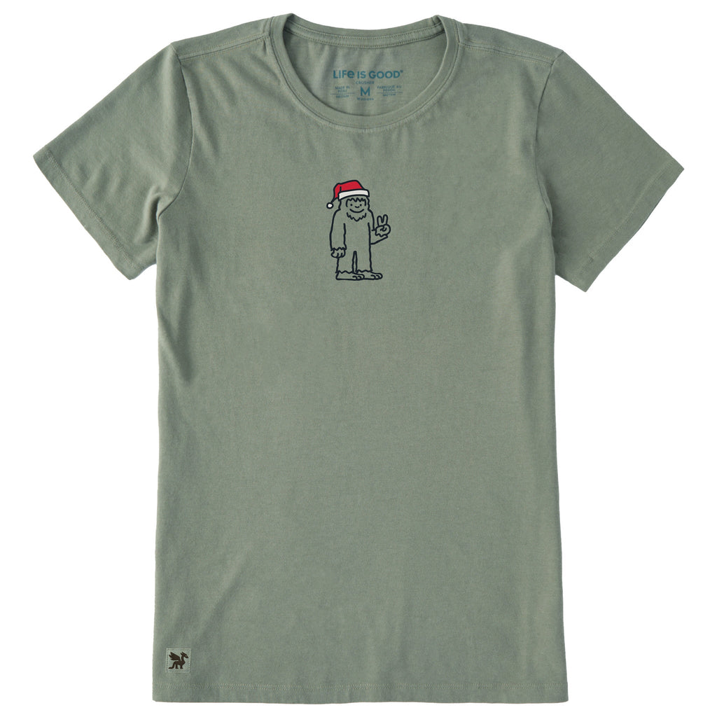 Women's Santa Bigfoot Short Sleeve Crusher Tee
