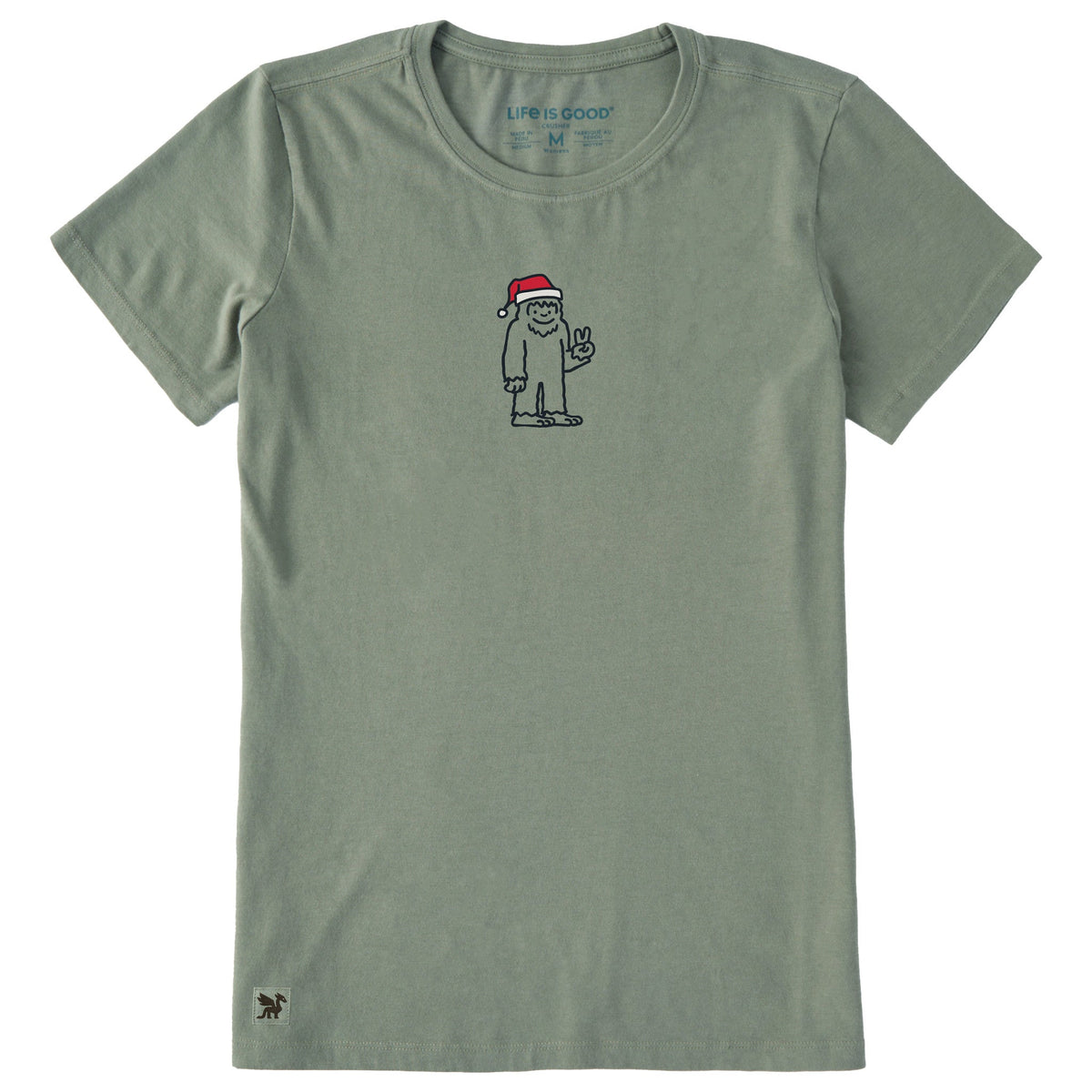 Women's Santa Bigfoot Short Sleeve Crusher Tee