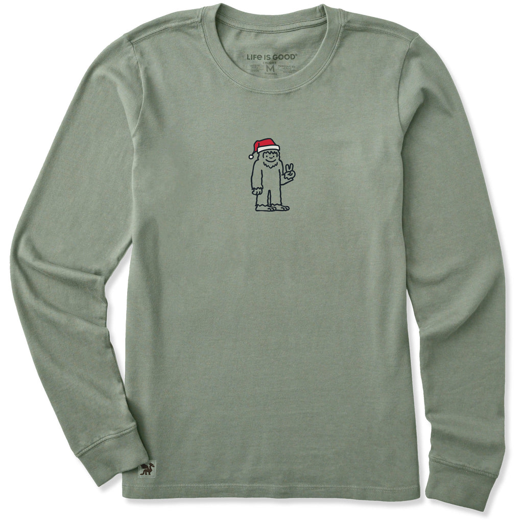 Women's Santa Bigfoot Long Sleeve Crusher Tee