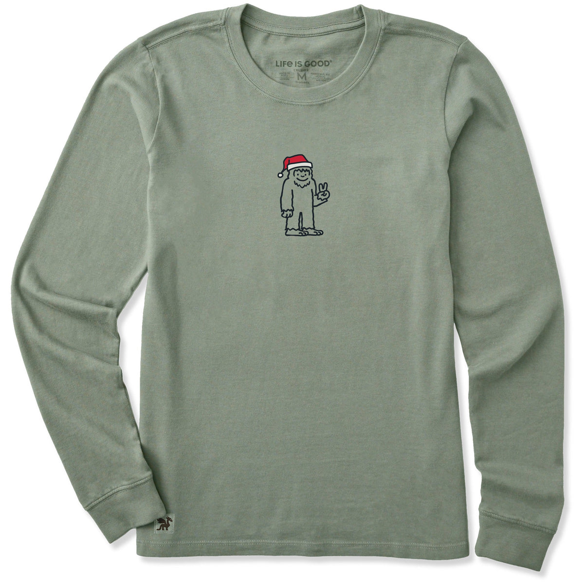 Women's Santa Bigfoot Long Sleeve Crusher Tee