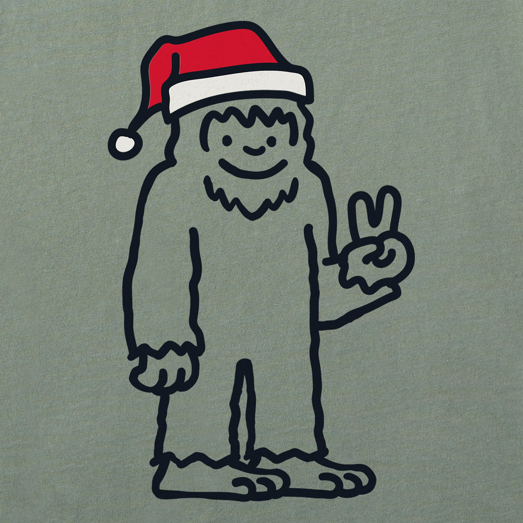 Women's Santa Bigfoot Long Sleeve Crusher Tee