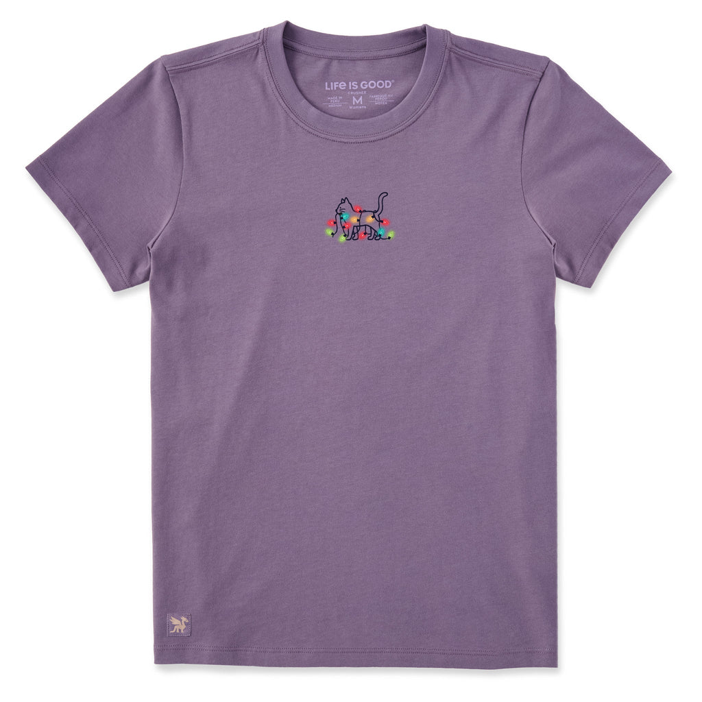 Women's Cat Christmas Bulbs Short Sleeve Crusher Tee product image 1