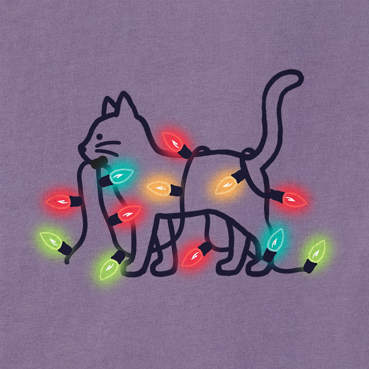 Women's Cat Christmas Bulbs Long Sleeve Crusher Tee product image 2