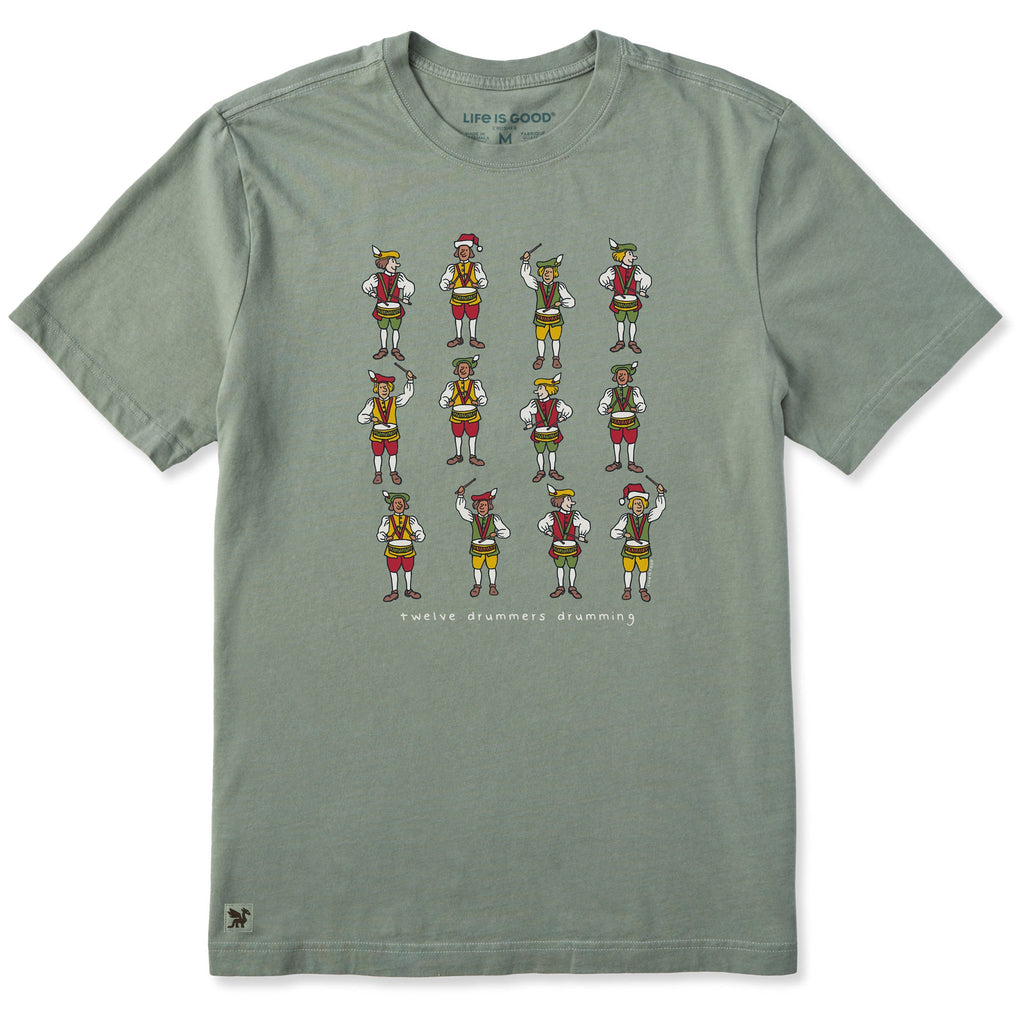 Men's Twelve Drummers Drumming Short Sleeve Crusher Tee
