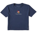 Women's Festive Tis the Basketball Season Short Sleeve Crusher Boxy Tee