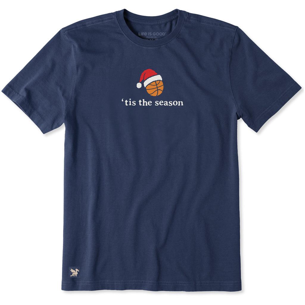 Men's Festive Tis the Basketball Season Short Sleeve Crusher Tee