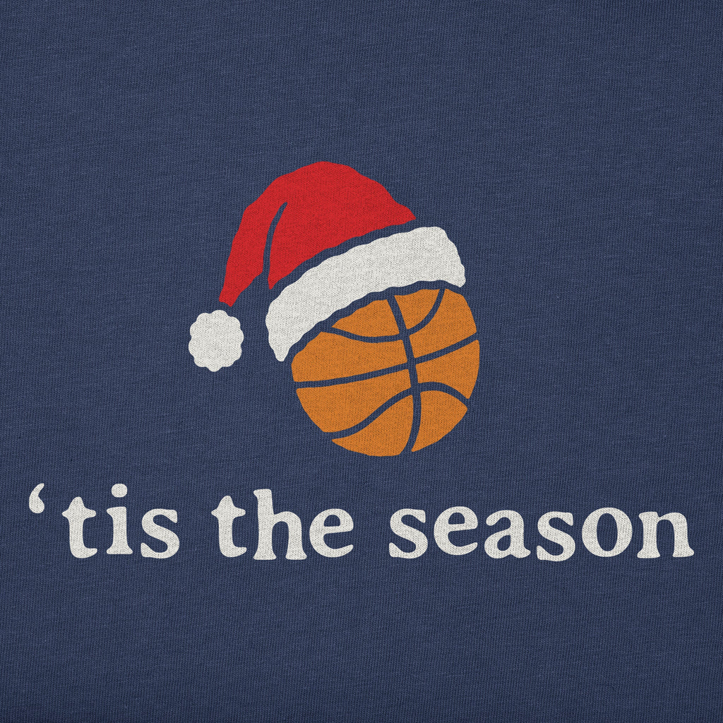 Men's Festive Tis the Basketball Season Short Sleeve Crusher Tee
