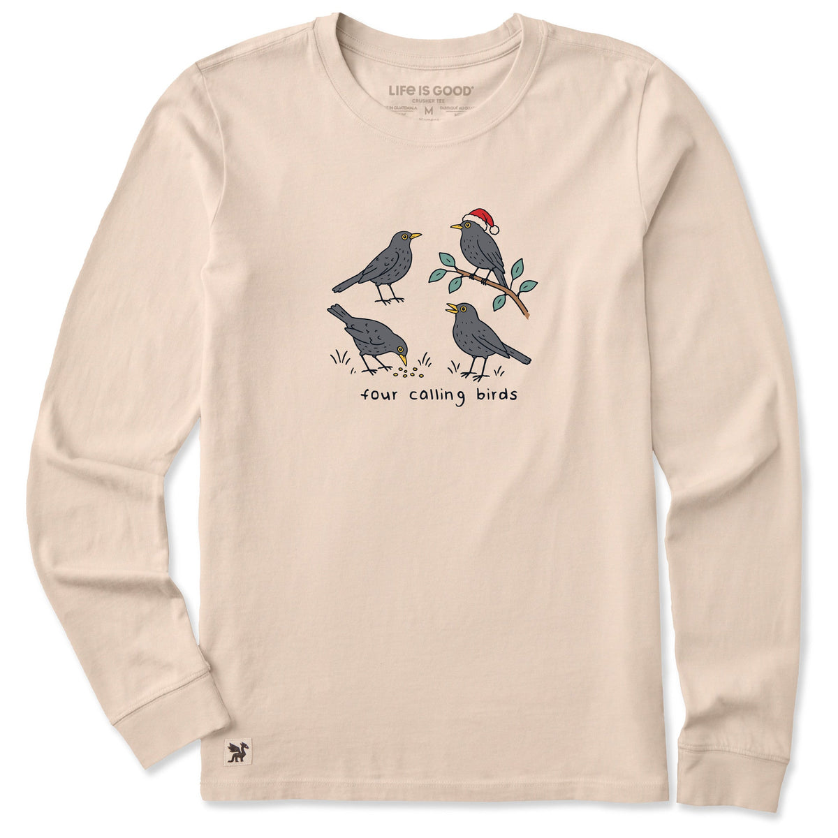 Women's Four Calling Birds Long Sleeve Crusher Tee