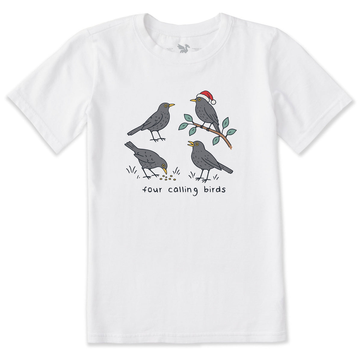 Kids Four Calling Birds Short Sleeve Crusher Tee