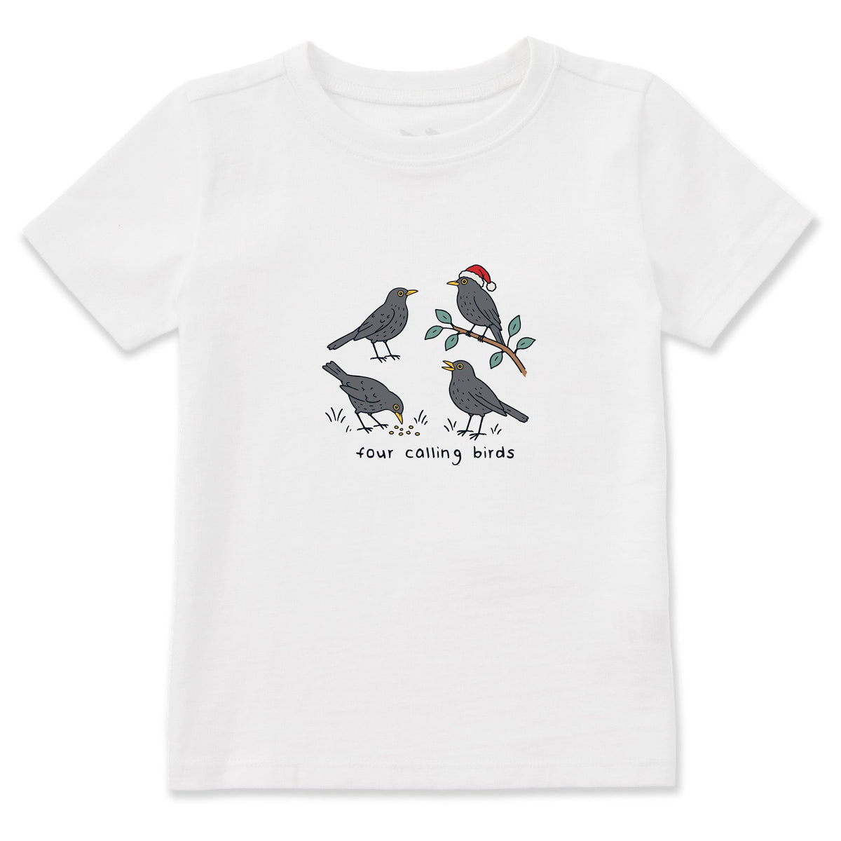 Toddler Four Calling Birds Short Sleeve Crusher Tee