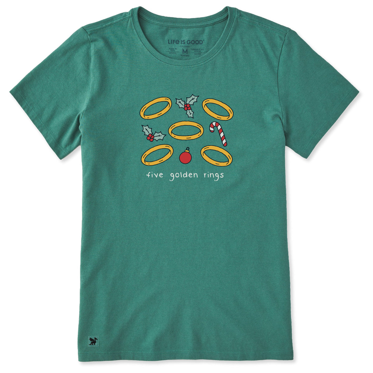 Women's Five Golden Rings Short Sleeve Crusher Tee product image 1